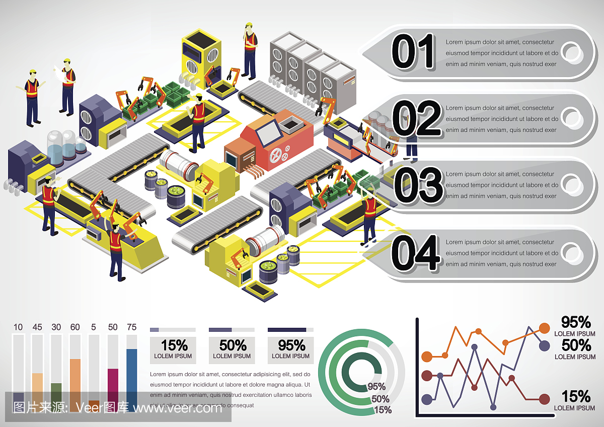 說(shuō)明信息圖形工廠設(shè)備的概念
